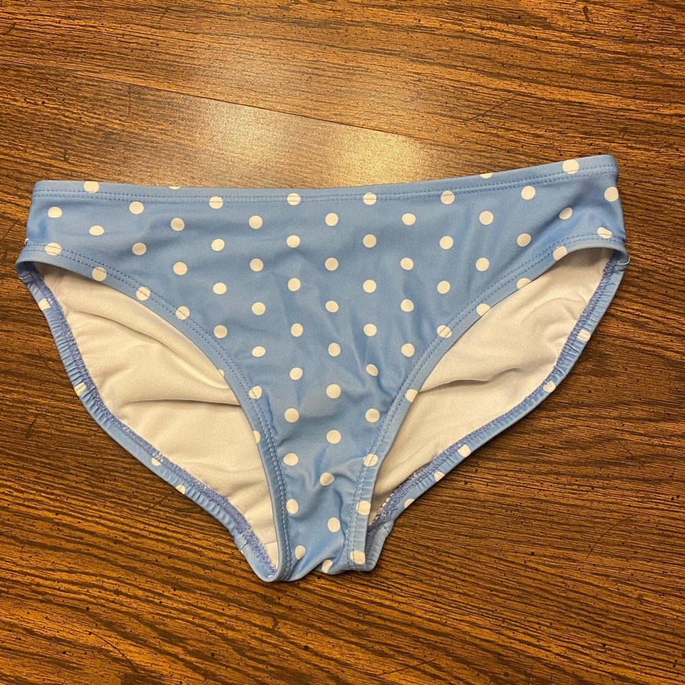 💜Cute gap blue with white polka dot swim bottom💜